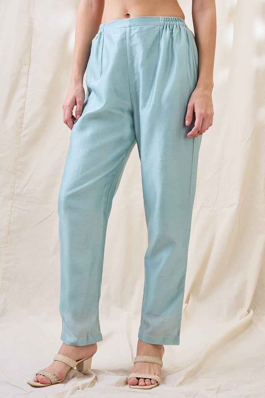 Blue Ravya Co-Ord Set With Embellished Cape