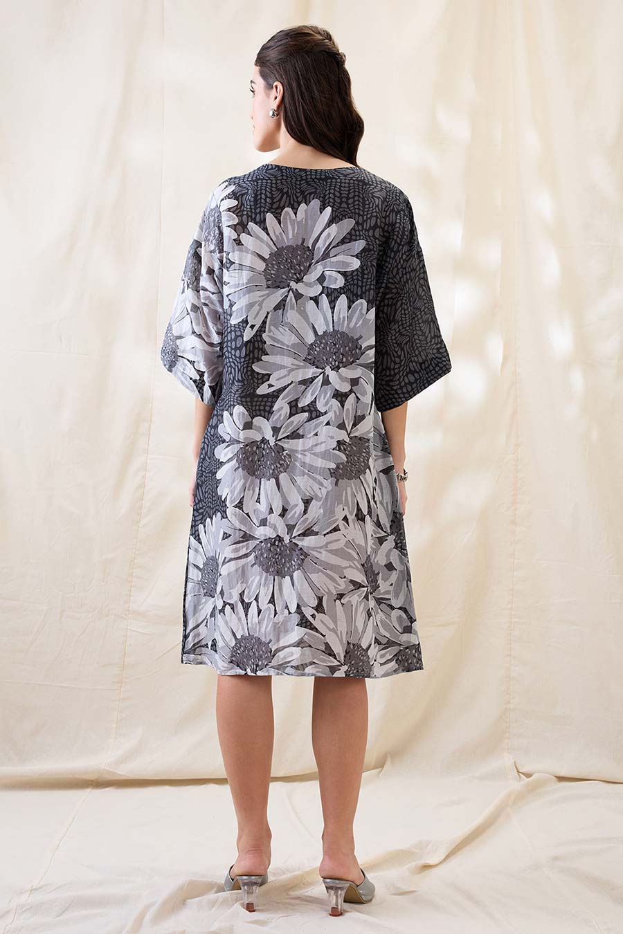 Black Ravya Embellished Boxy Dress