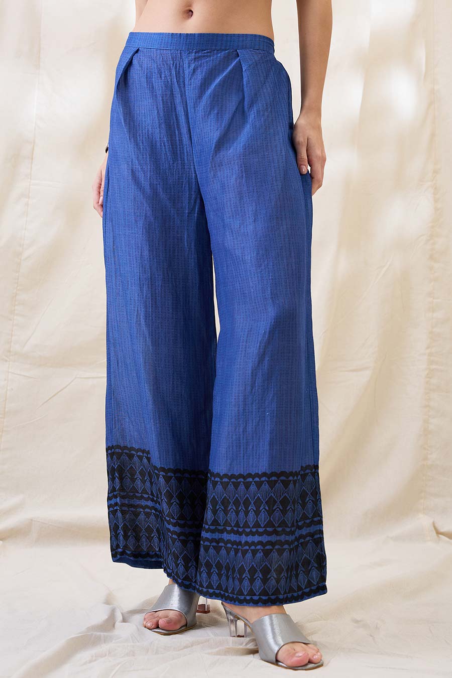 Blue Noorani Embellished Angarkha Co-Ord Set