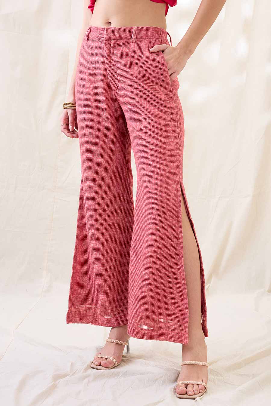 Pink Ravya Cotton Net Appliqued Co-Ord Set