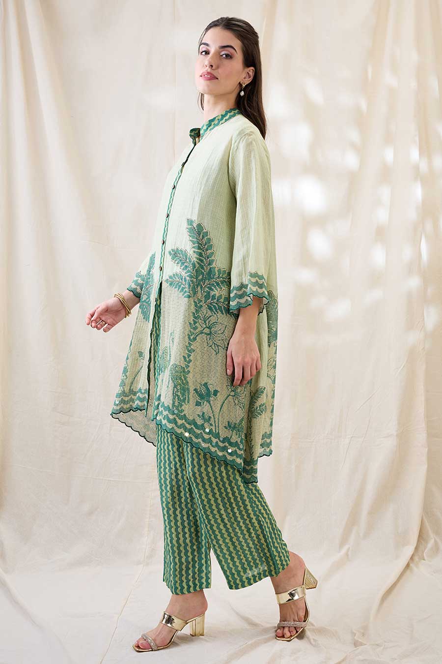 Green Noorani Embellished Co-Ord Set