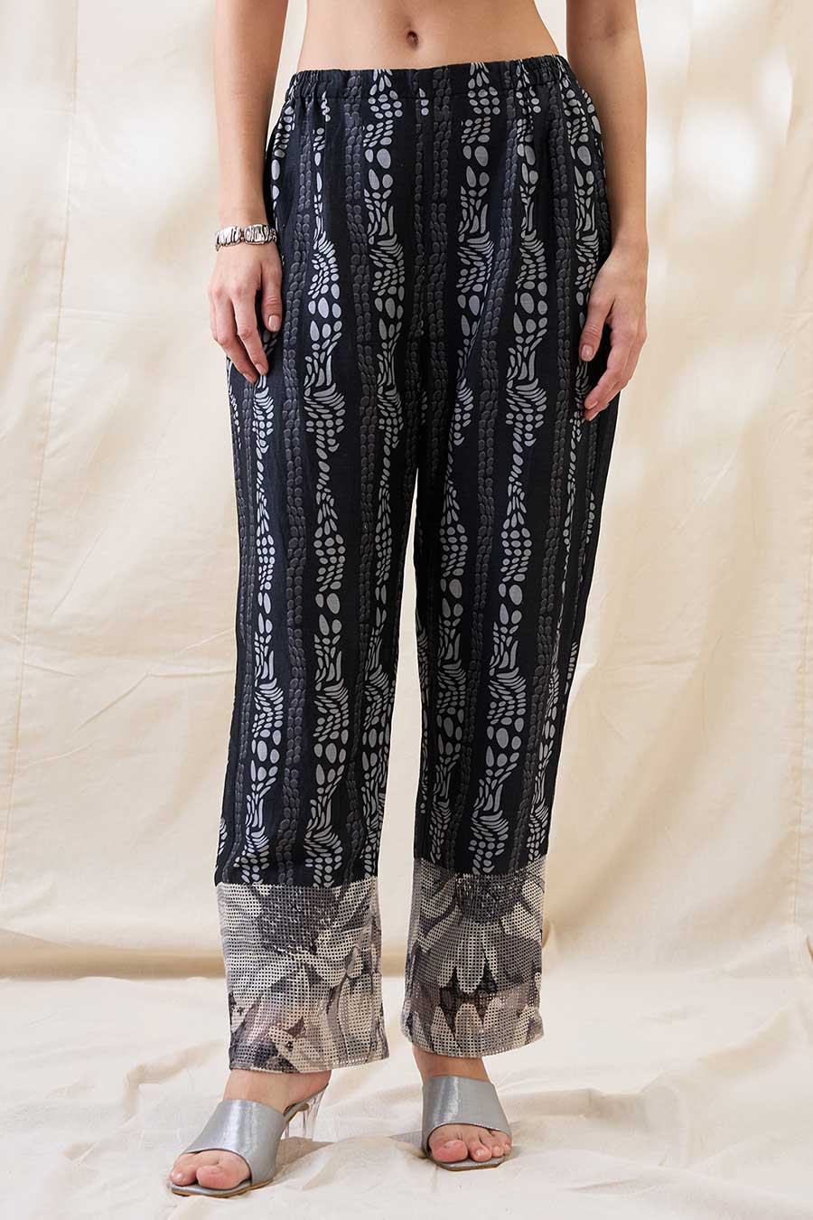 Black Ravya Embellished Tie-Up Co-Ord Set