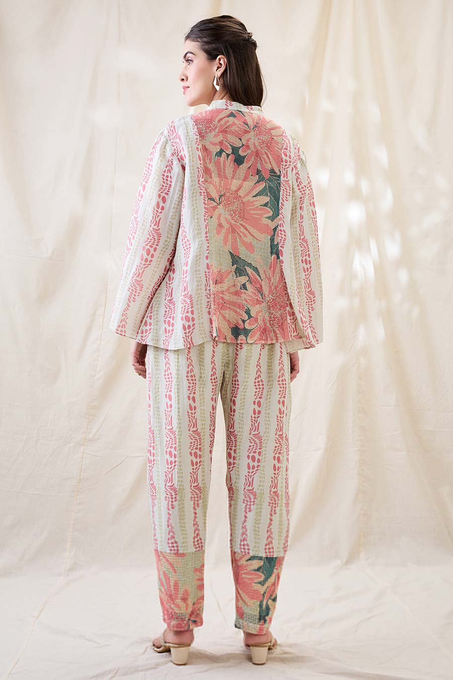 White Ravya Embellished Tie-Up Co-Ord Set