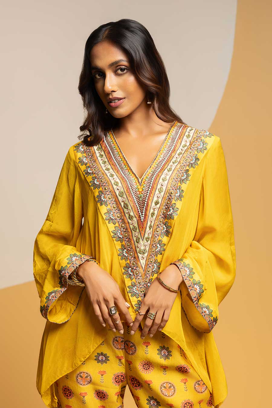 Taarani Yellow Embellished Co-Ord Set