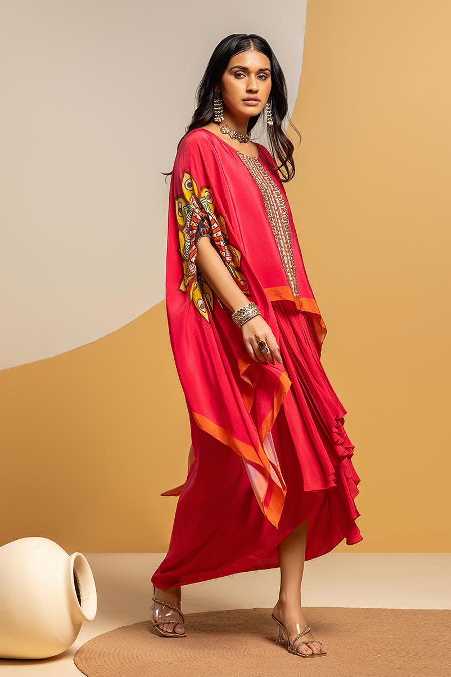 Taarani Pink Embellished Top & Skirt Set