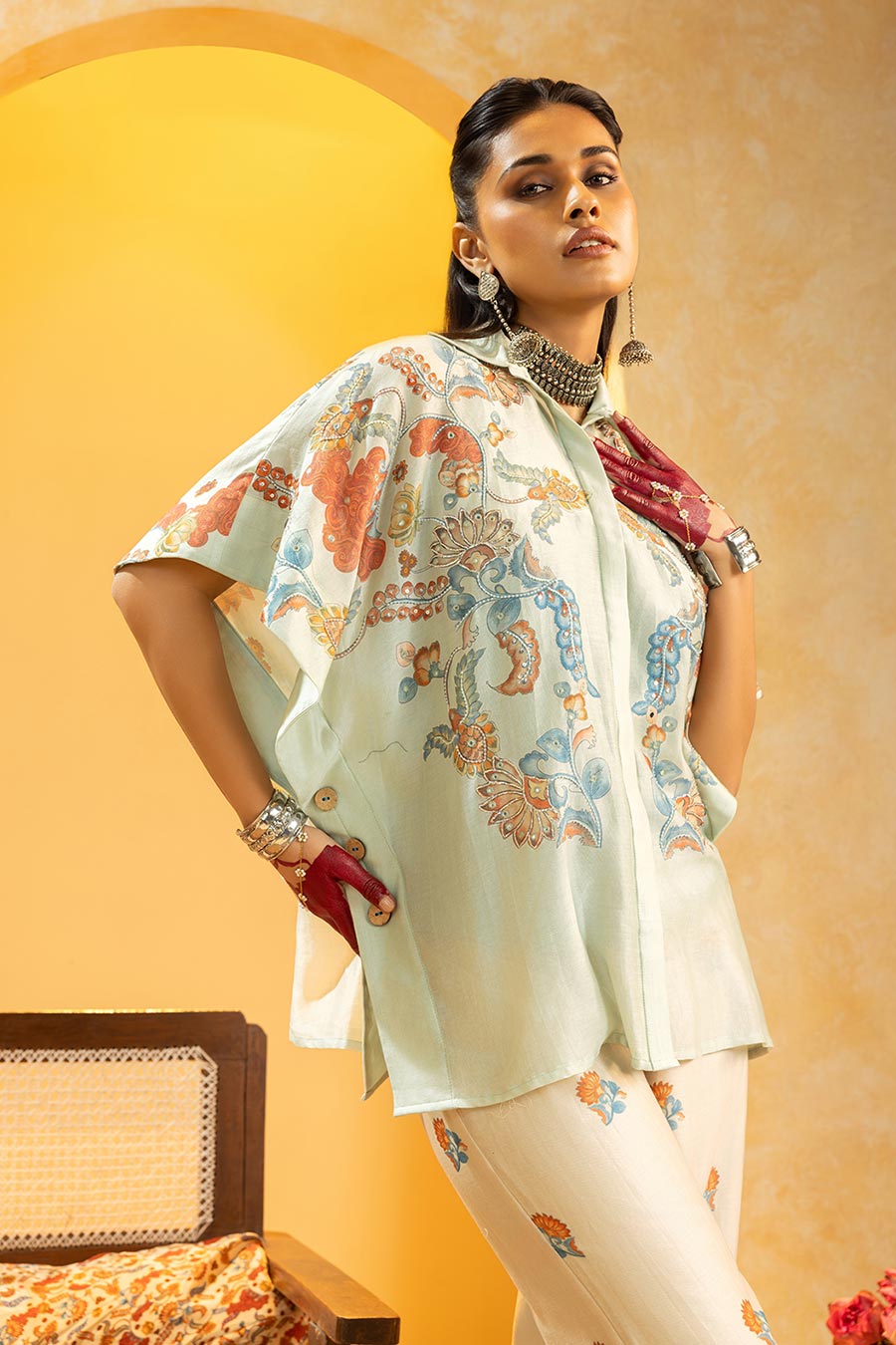 Rangtara Blue Embellished Co-Ord Set