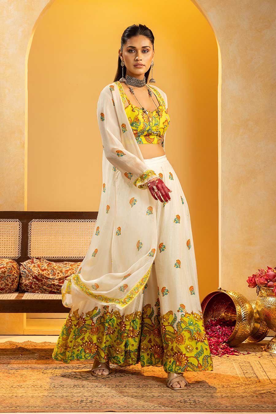 Rangtara Embellished Co-Ord Set With Jacket