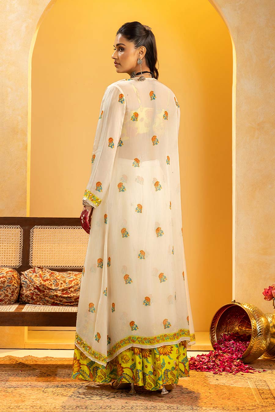 Rangtara Embellished Co-Ord Set With Jacket