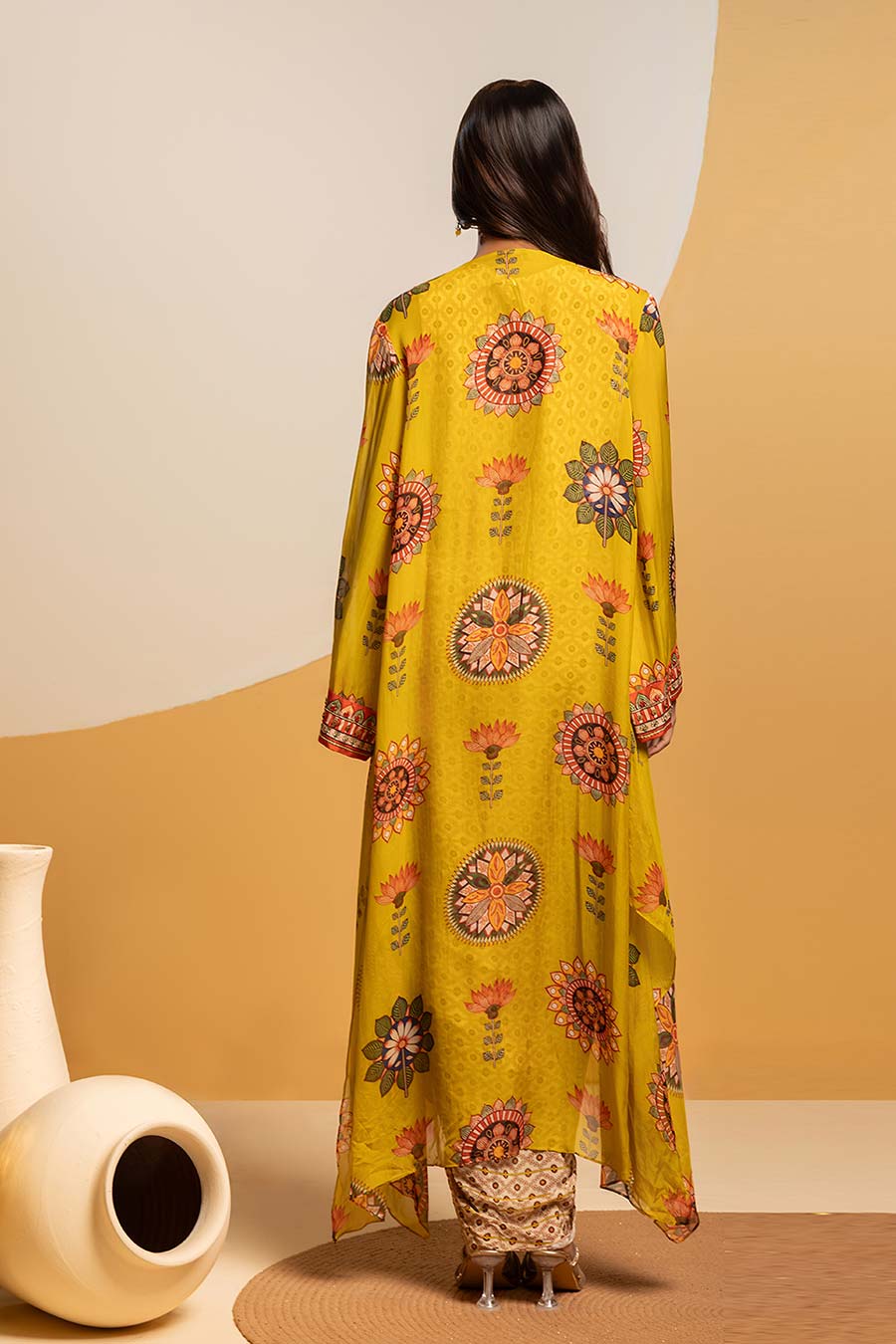 Taarani Embellished Drape Dress & Jacket Set