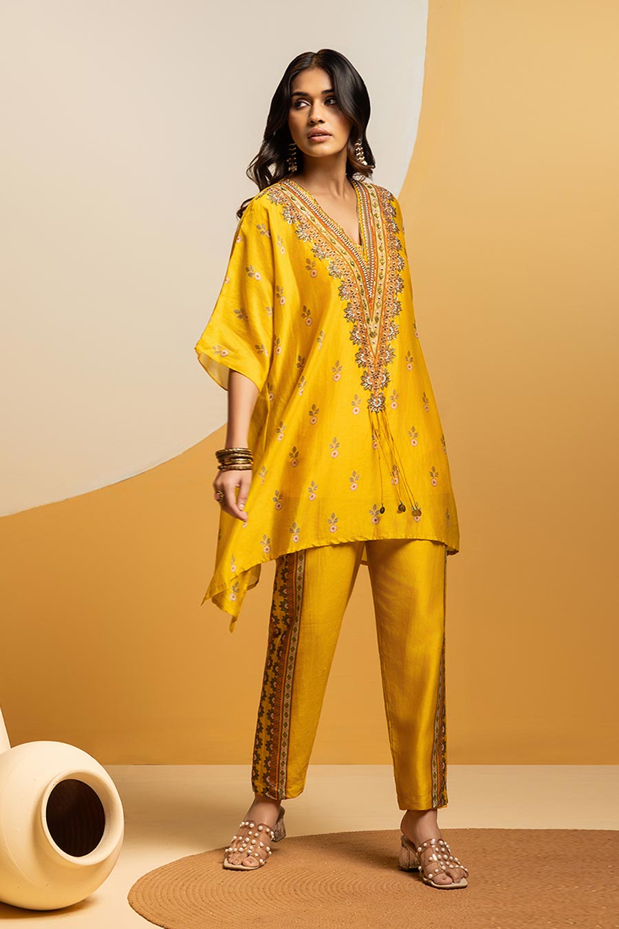 Taarani Yellow Embellished Co-Ord Set