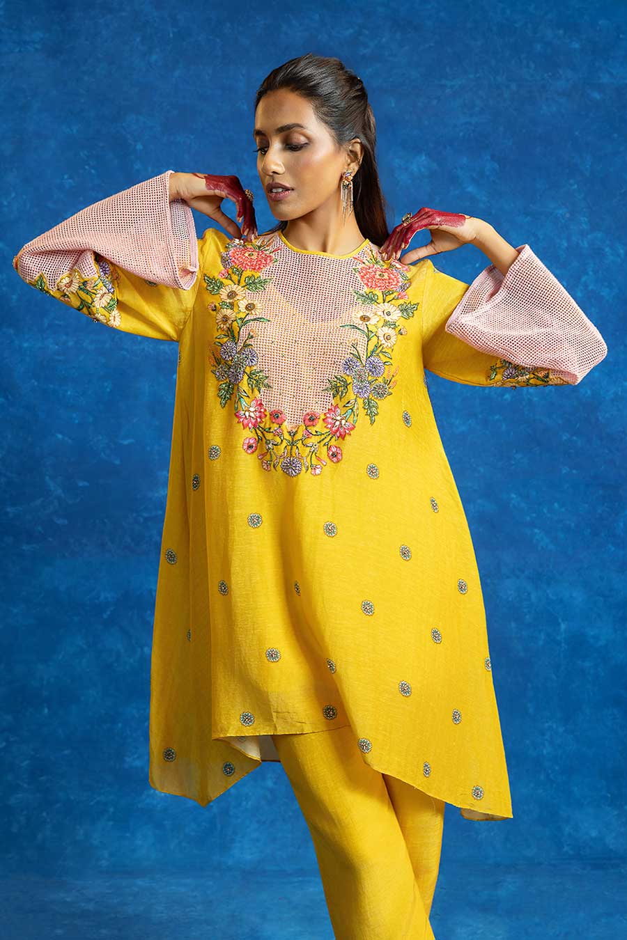 Baghira Yellow Appliqued Co-Ord Set