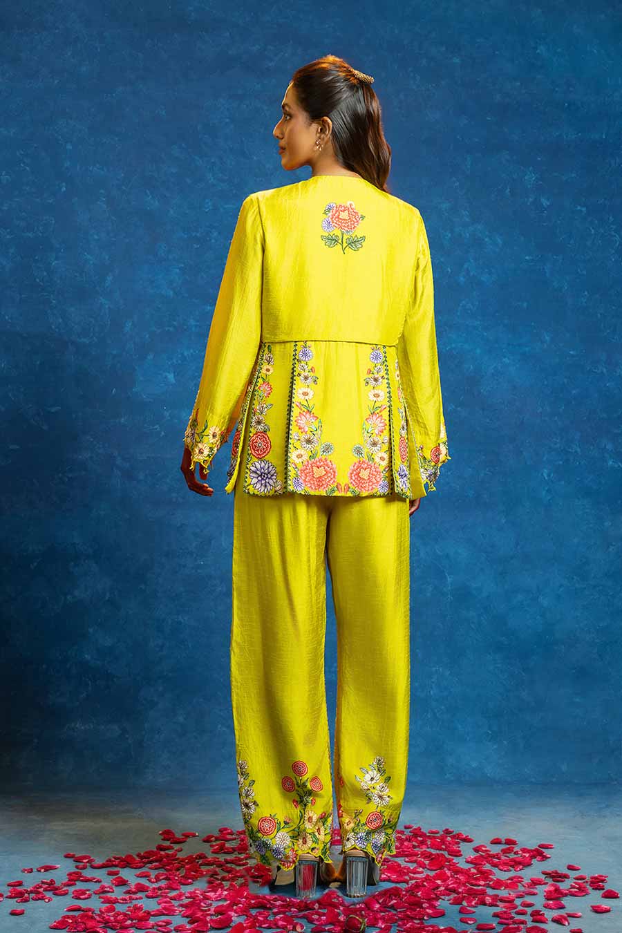 Baghira Yellow Embellished Panelled Co-Ord Set