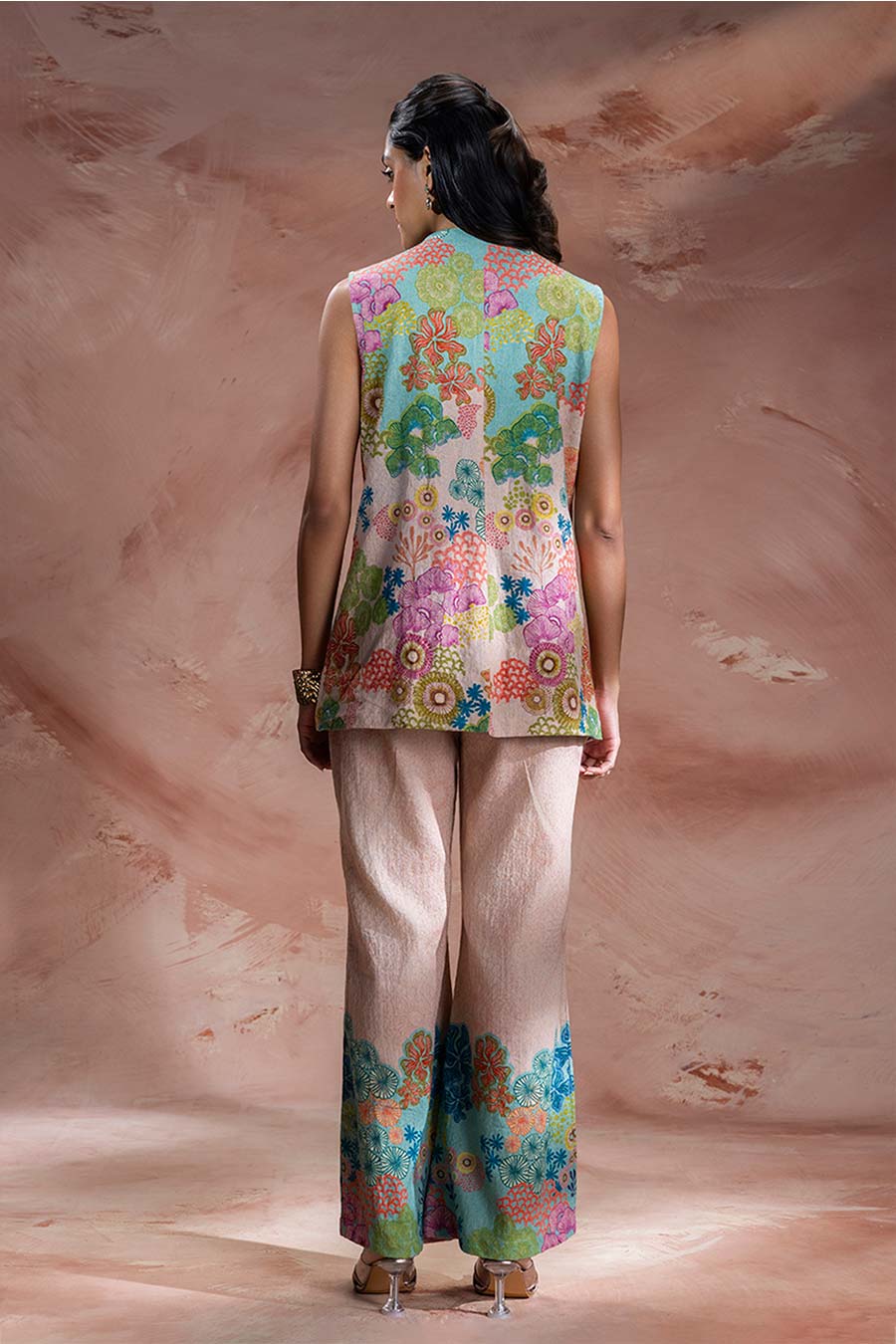 Pink Kaia Embroidered Top & Pants Co-Ord Set