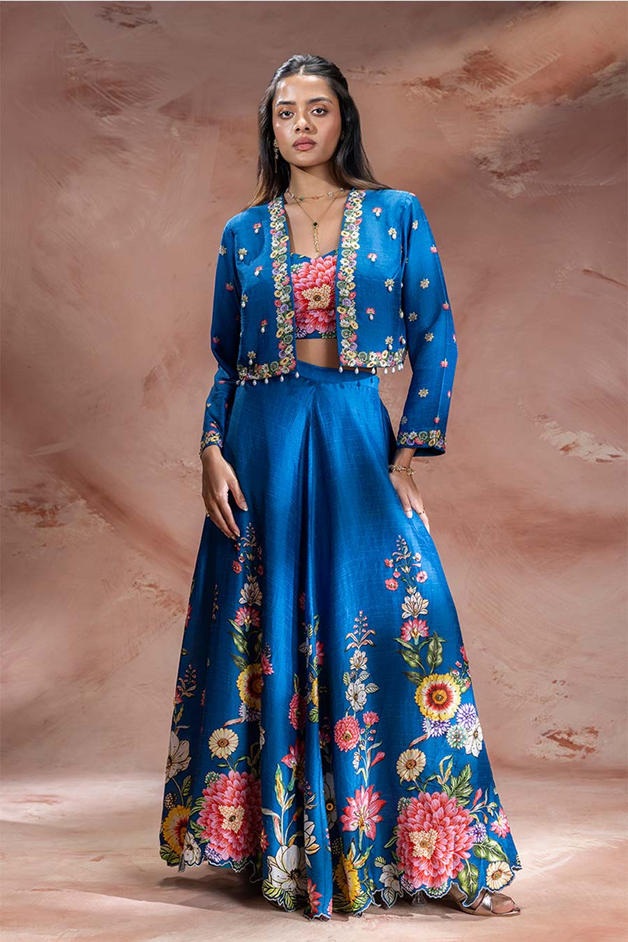 Blue Baghira Embroidered Lehenga Set