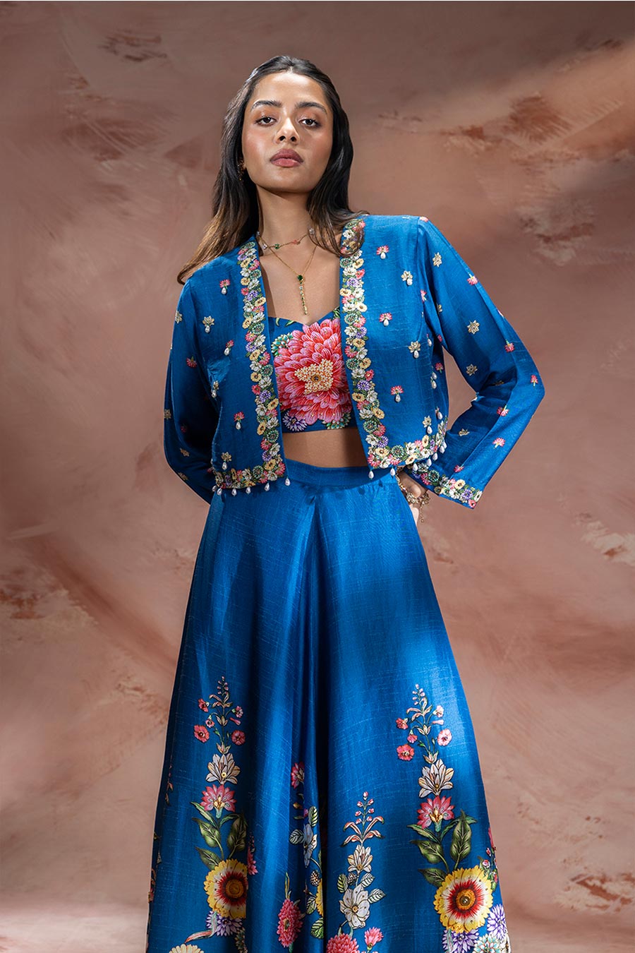 Blue Baghira Embroidered Lehenga Set