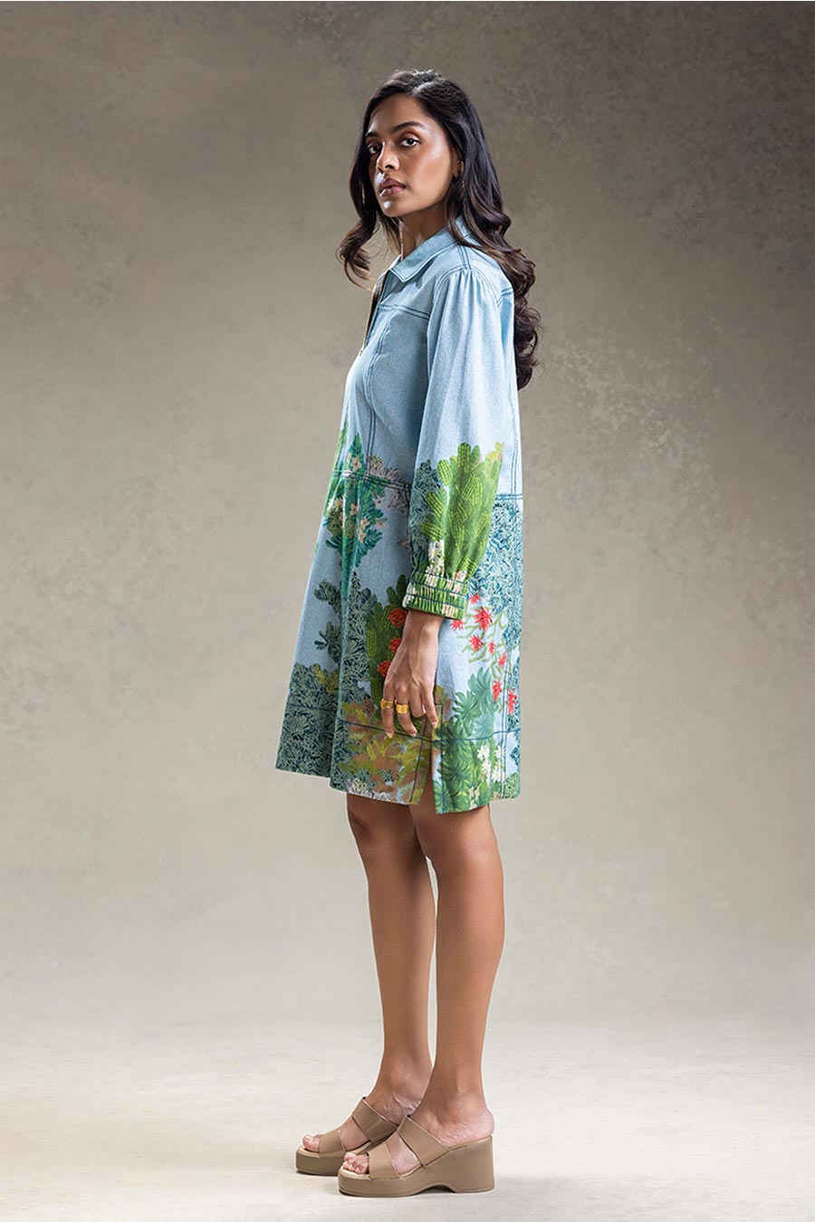 Blue Blume Printed Boxy Short Dress