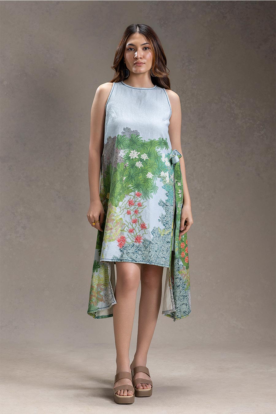 Blume Printed Panelled Tie-Up Dress