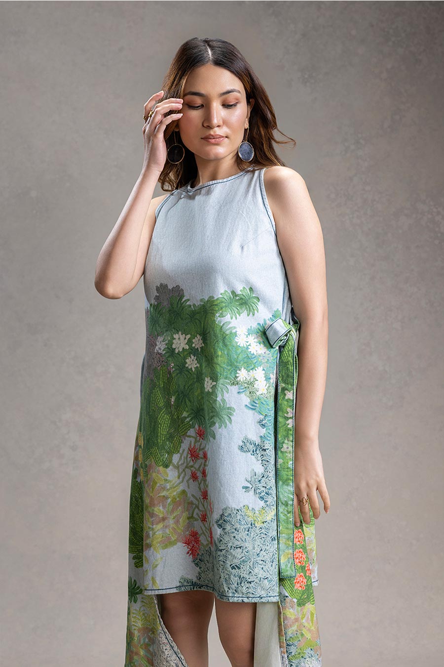Blume Printed Panelled Tie-Up Dress