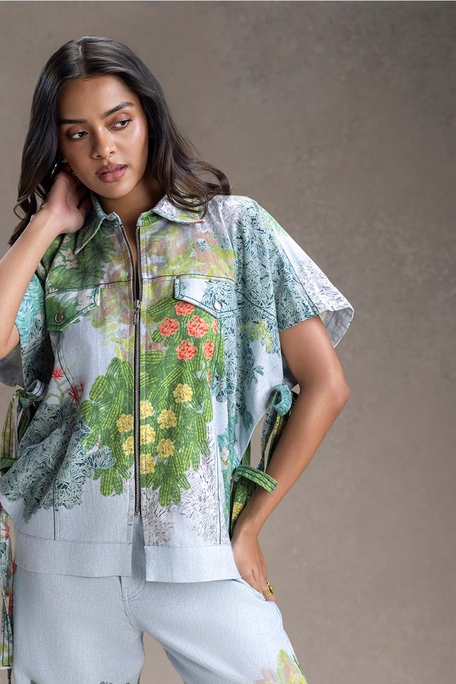 Blue Blume Printed Shacket & Pants Co-Ord Set