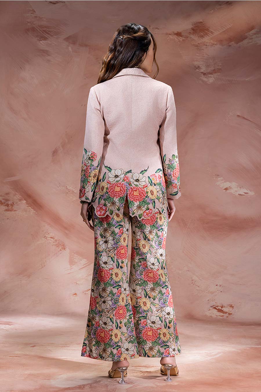 Pink Baghira Embroidered Blazer Co-Ord Set