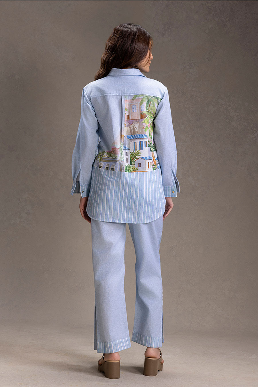 Blue Reviera Printed Shirt Co-Ord Set