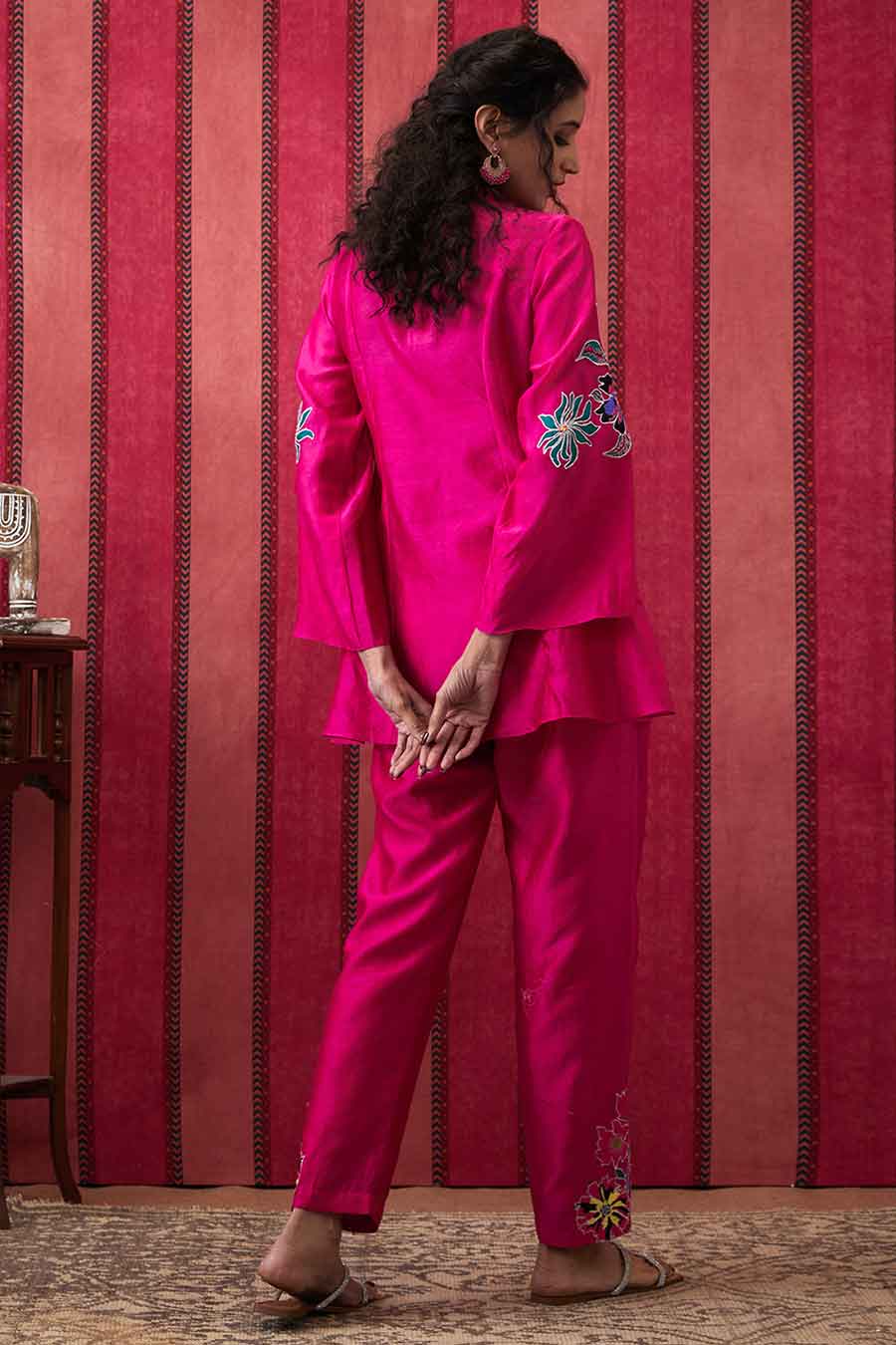 Pink Zinnia Applique Top & Pant Co-Ord Set
