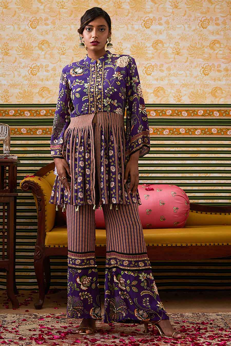 Purple Mehr Embroidered Kurta Set