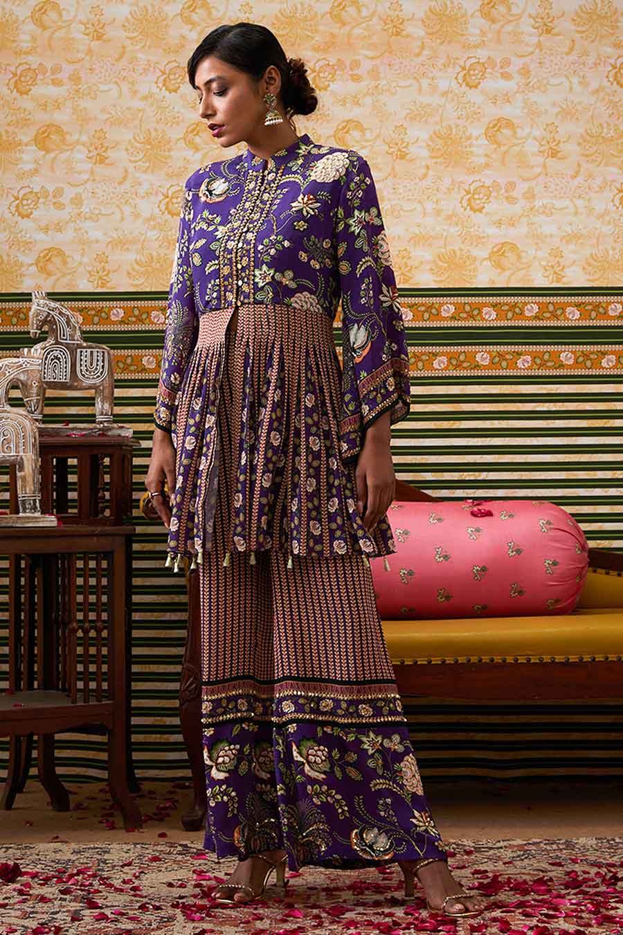 Purple Mehr Embroidered Kurta Set