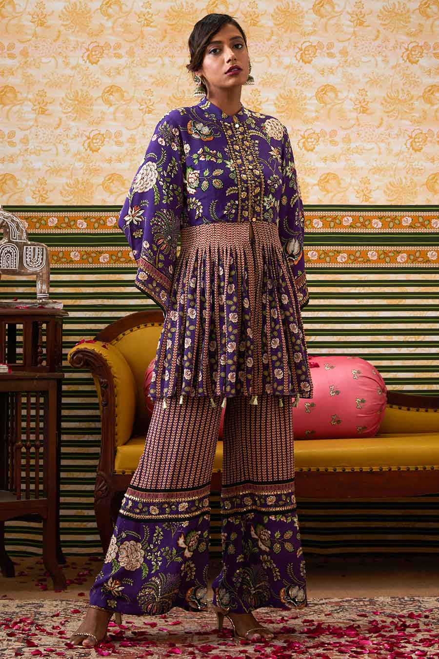 Purple Mehr Embroidered Kurta Set