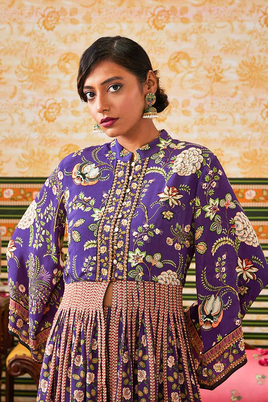 Purple Mehr Embroidered Kurta Set