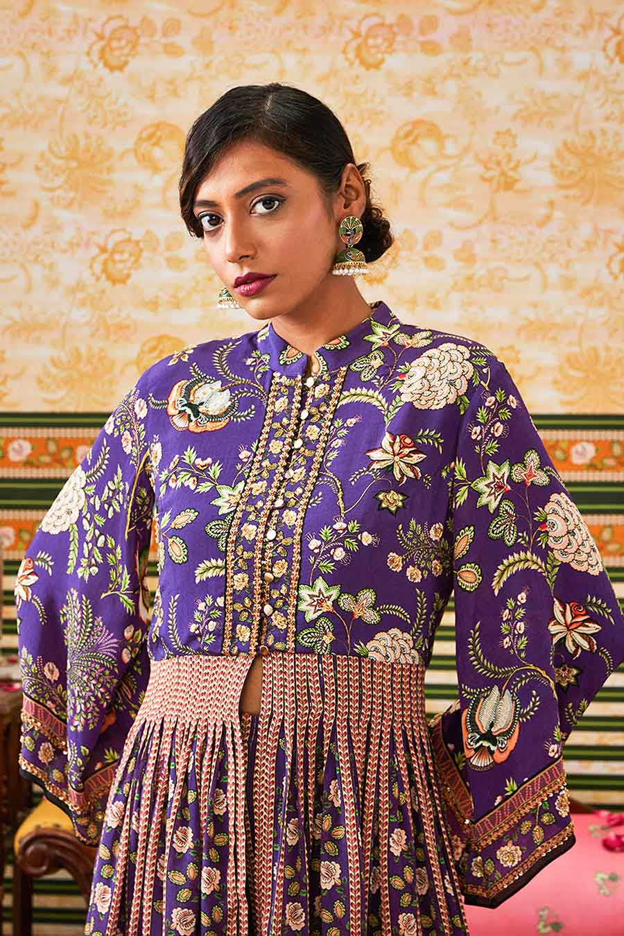 Purple Mehr Embroidered Kurta Set