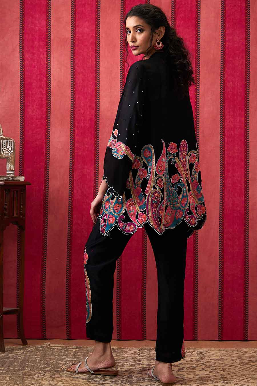 Black Qala Applique Co-Ord Set