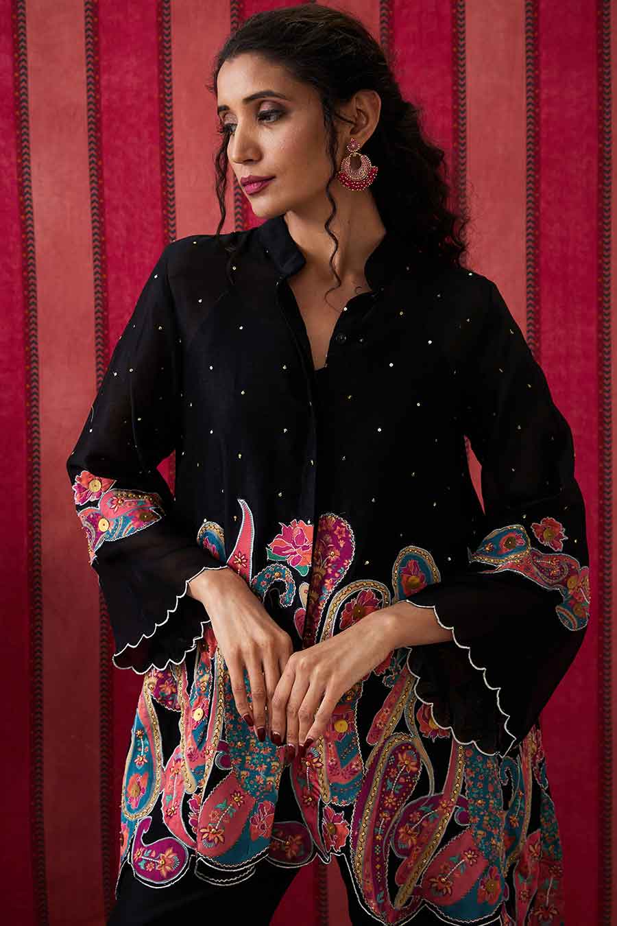 Black Qala Applique Co-Ord Set