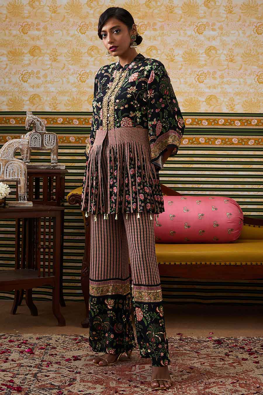 Black Mehr Embroidered Kurta Set