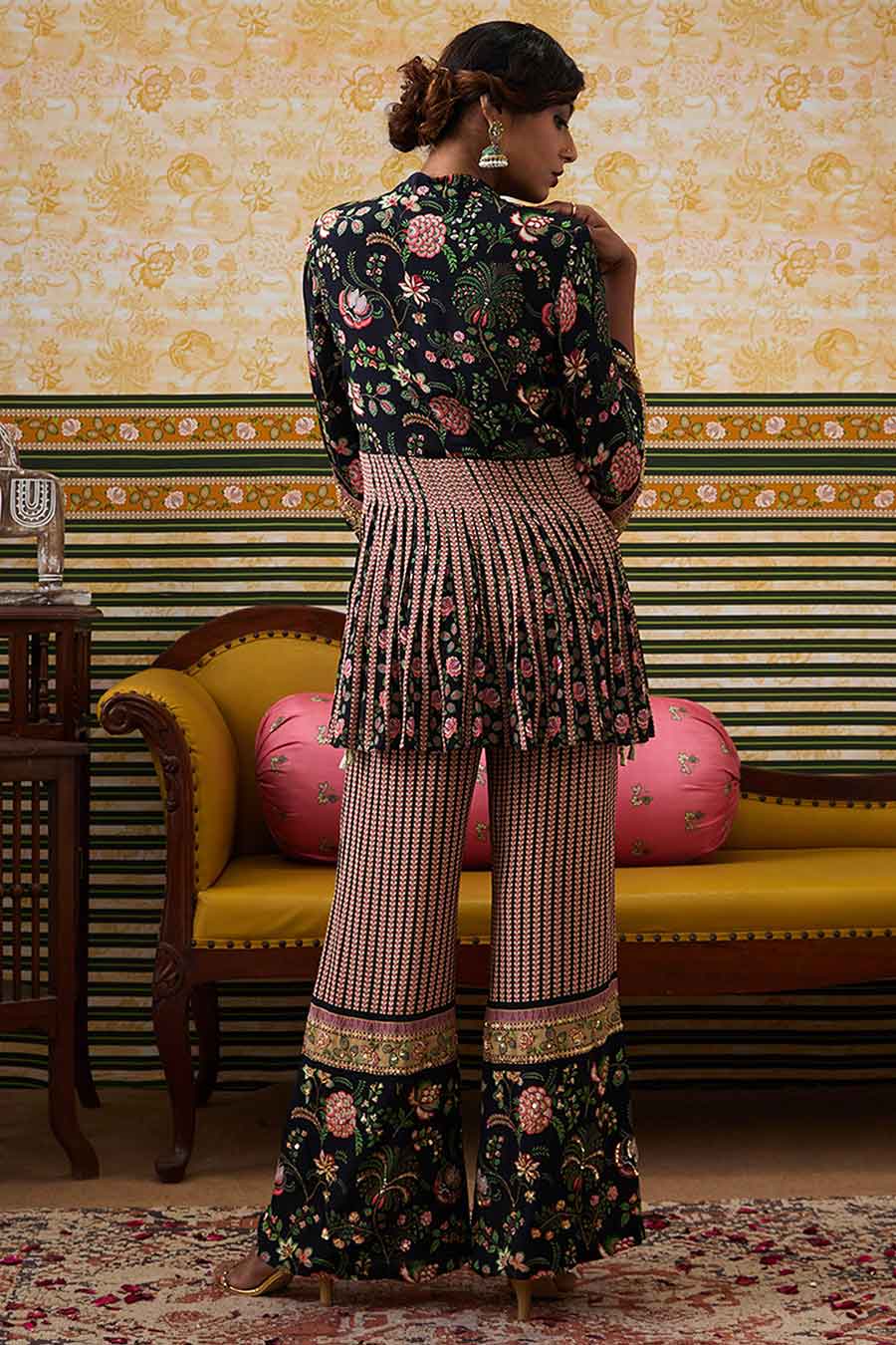 Black Mehr Embroidered Kurta Set