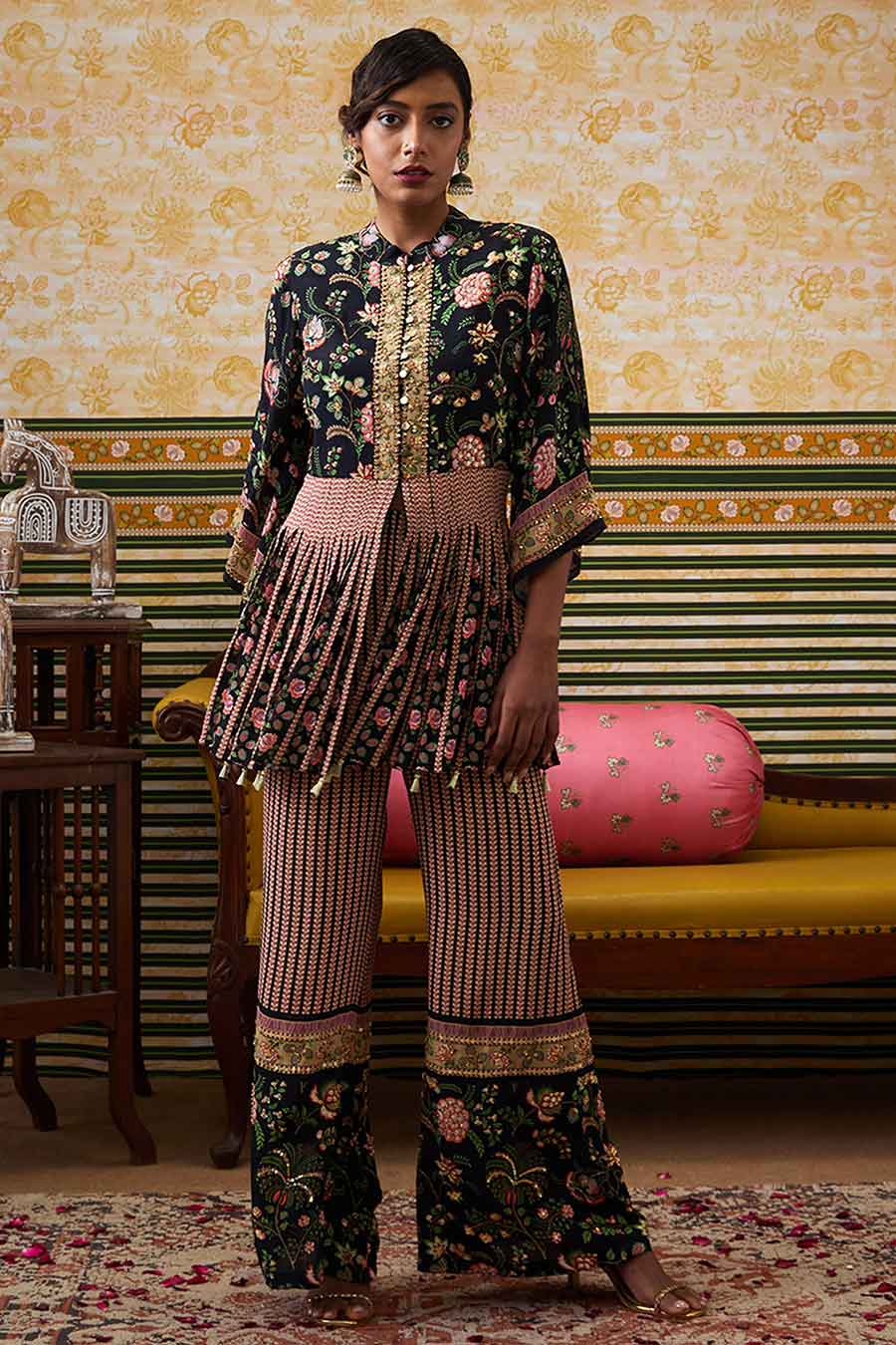 Black Mehr Embroidered Kurta Set