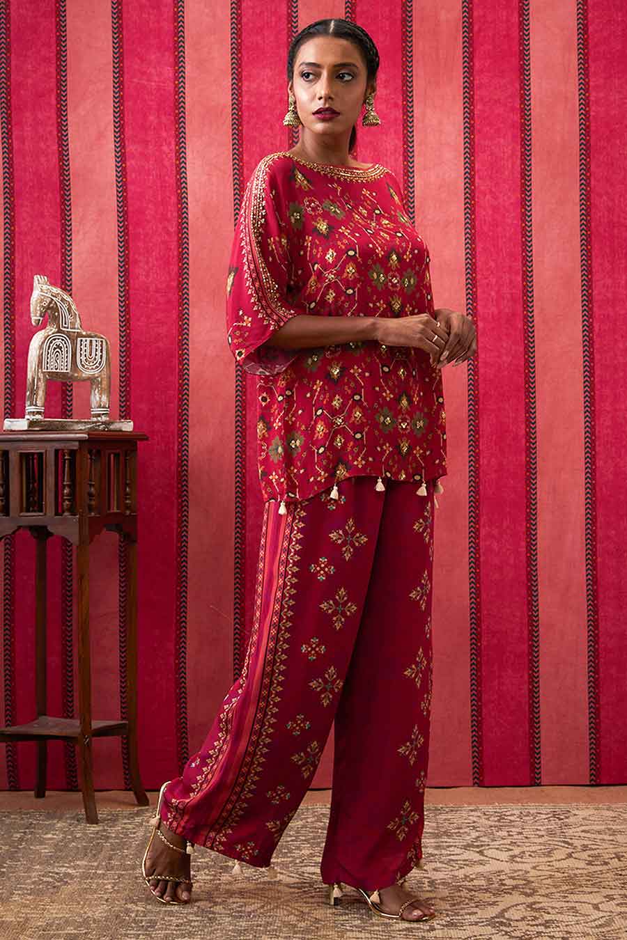 Pink Zahra Embroidered Co-Ord Set