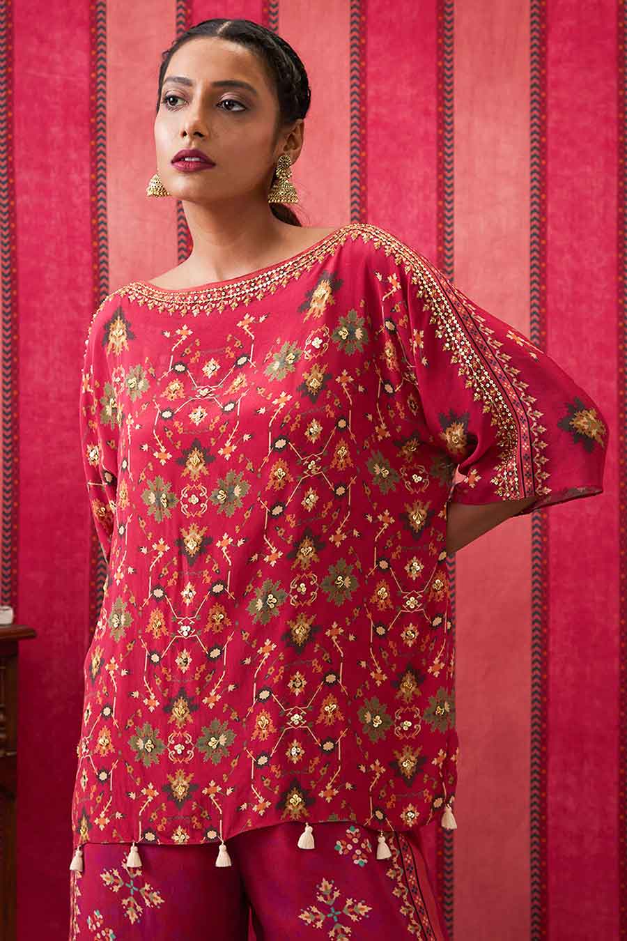 Pink Zahra Embroidered Co-Ord Set