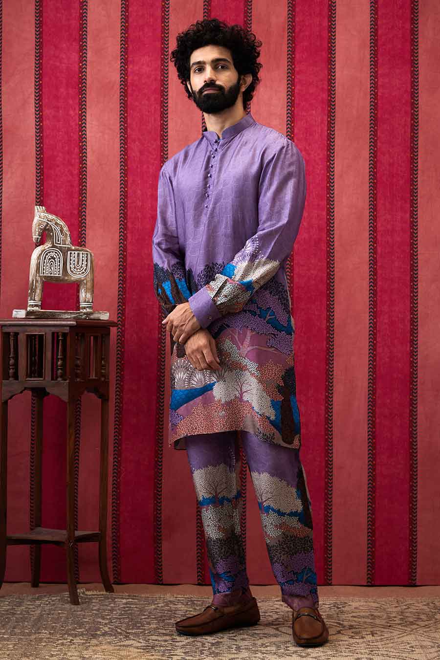 Zaynab Purple Printed Kurta Set