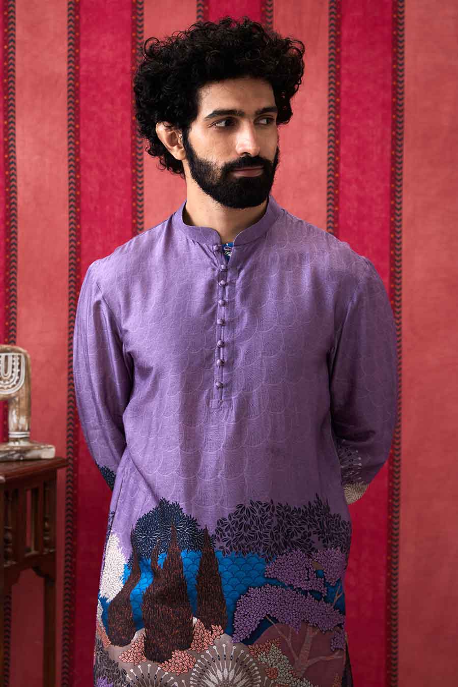 Zaynab Purple Printed Kurta Set