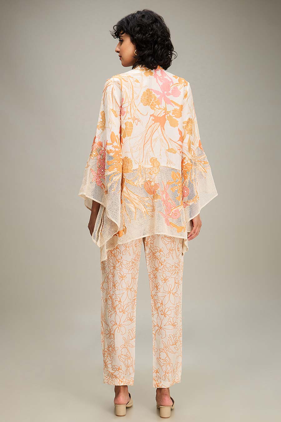 Off-White Zinnia Applique Shirt & Pant Co-Ord Set
