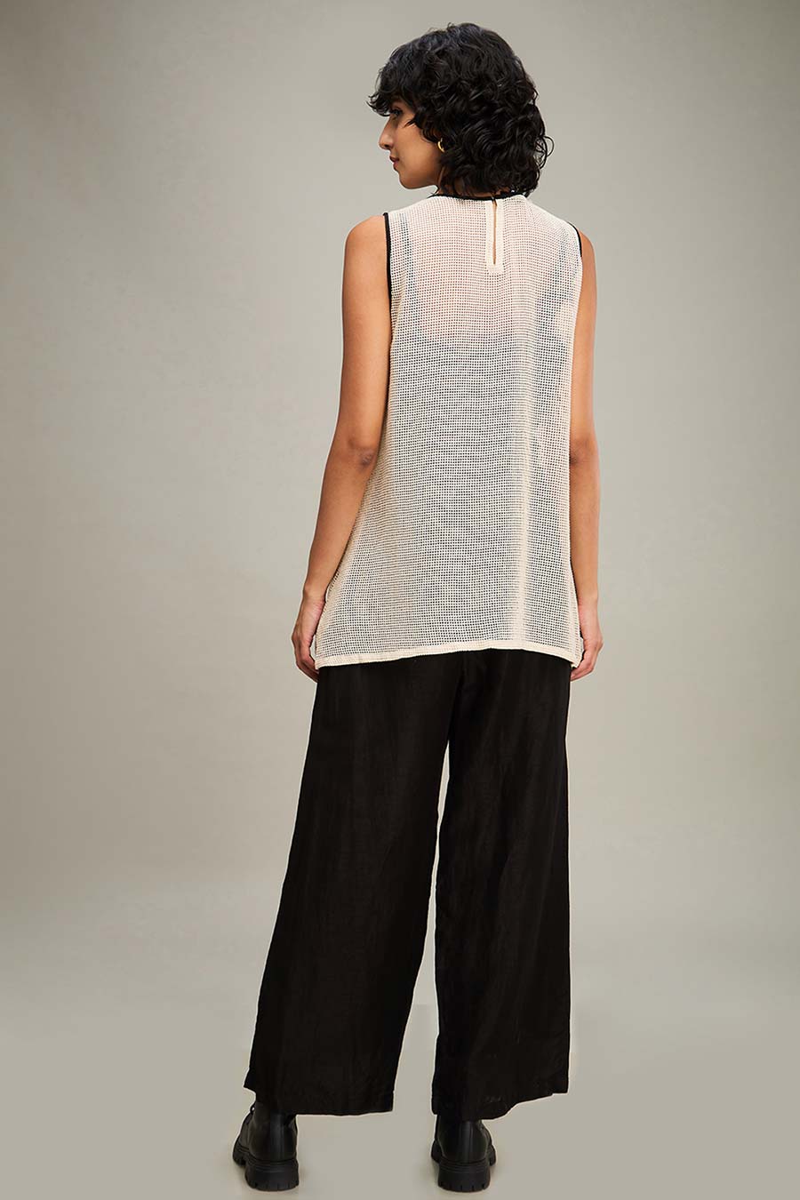 Off-White & Black Zinnia Applique Co-Ord Set