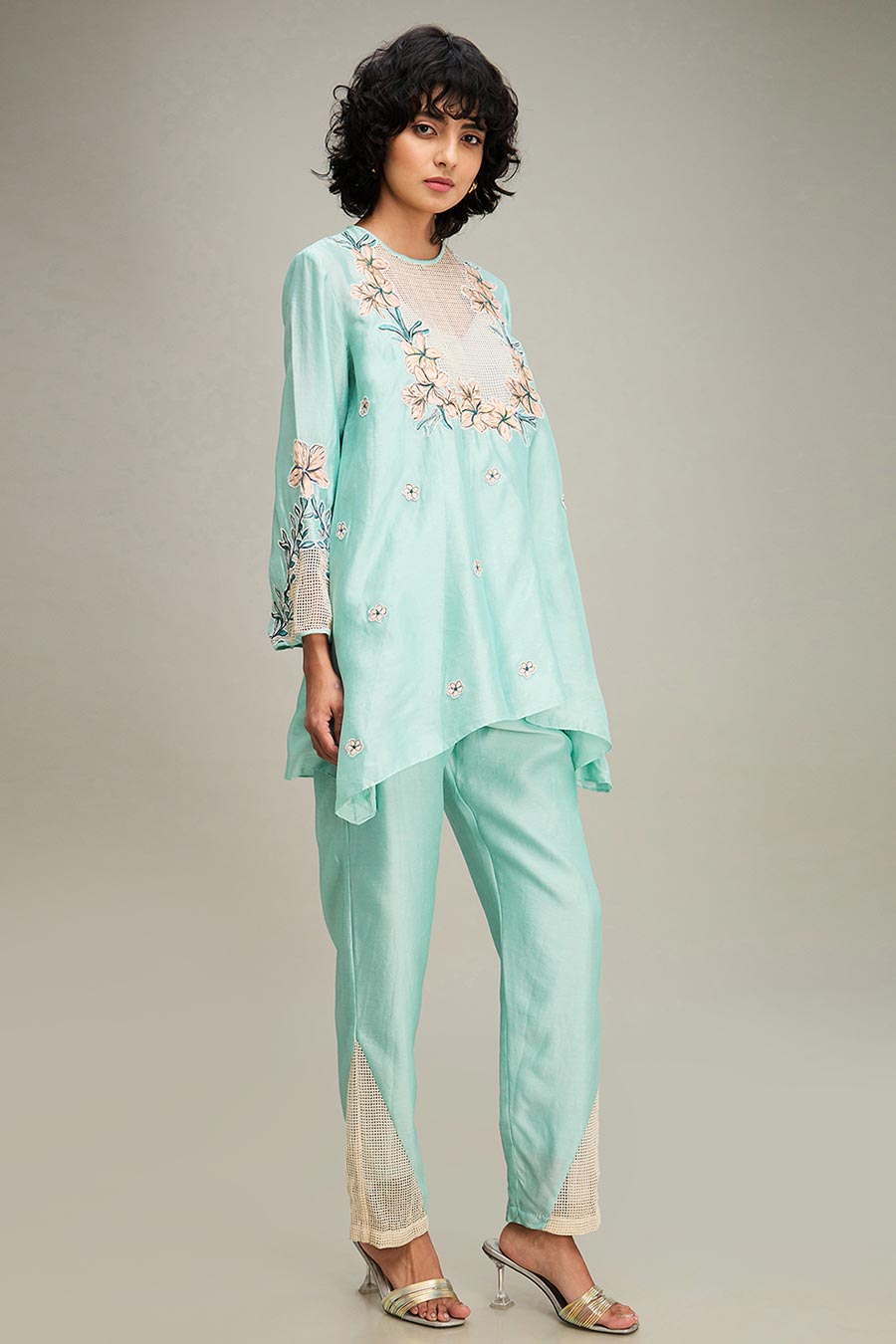 Mint Green Zinnia Applique Co-Ord Set