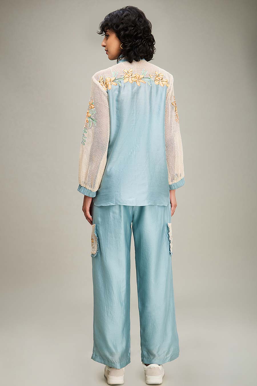 Blue Zinnia Applique Shirt & Pant Co-Ord Set