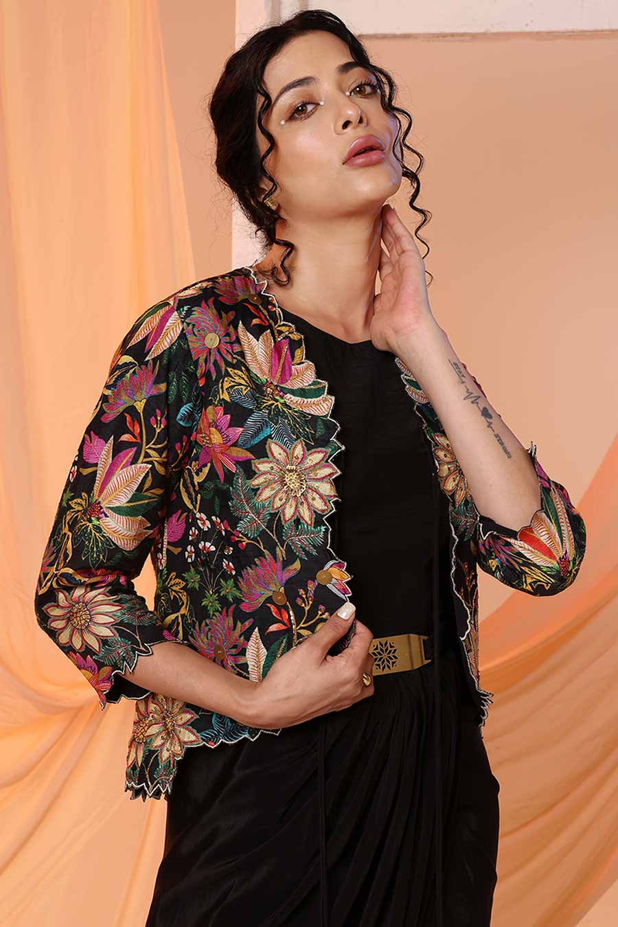 Aarani Rimmer Shop Black Aarani Embellished Dress & Jacket Set by SOUP BY SOUGAT PAUL ...