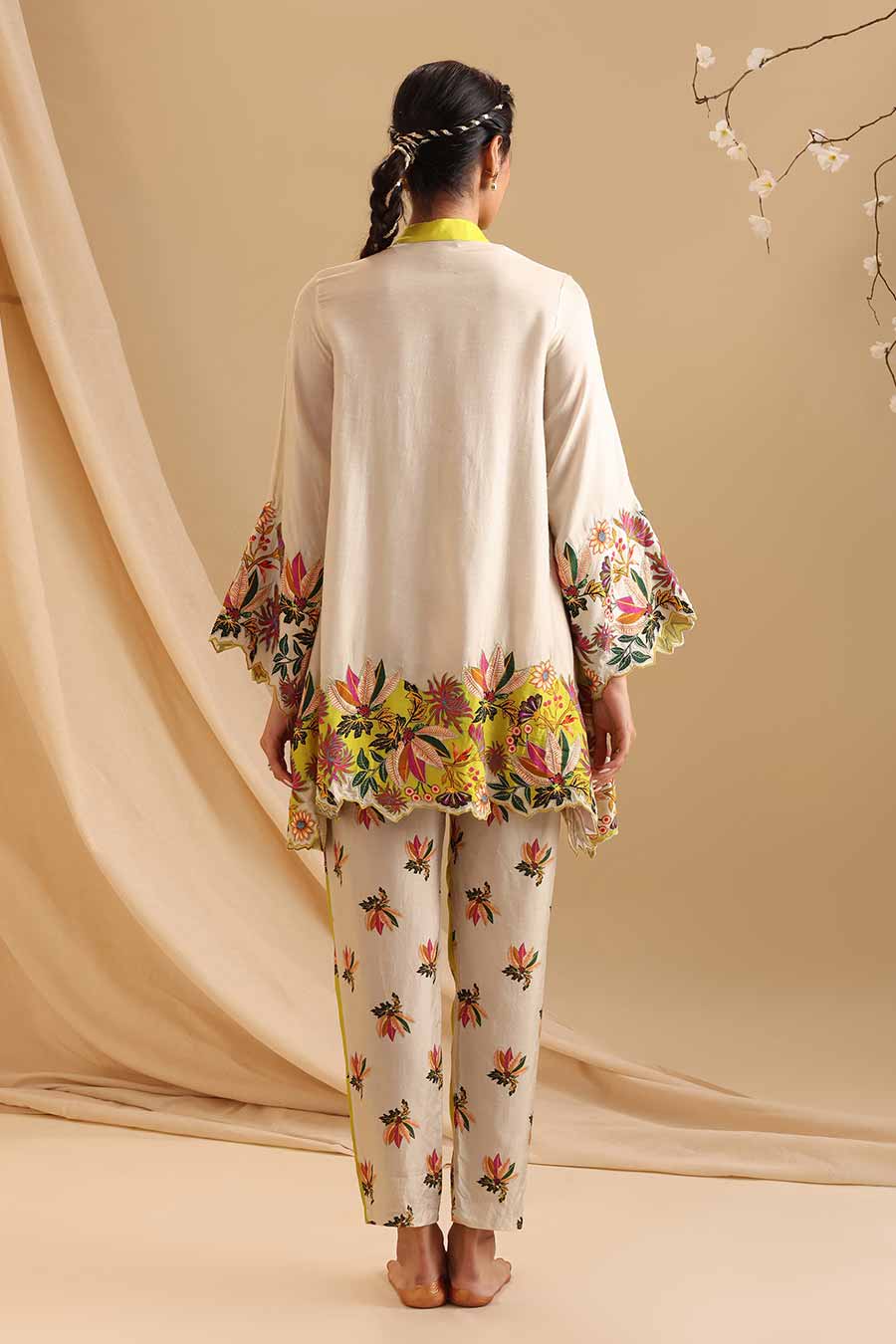Yellow Aarani Embroidered Co-Ord Set