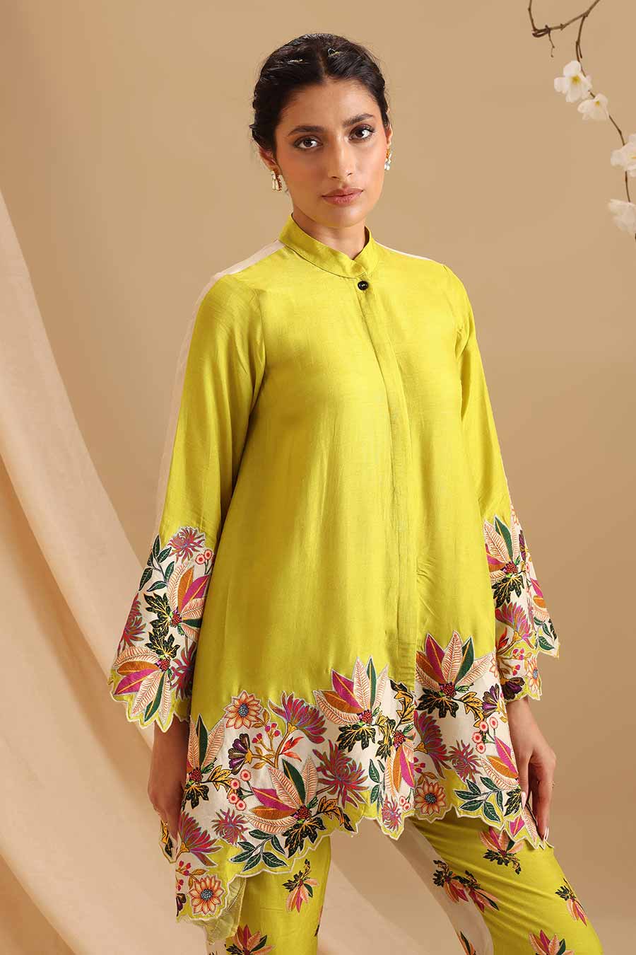 Yellow Aarani Embroidered Co-Ord Set