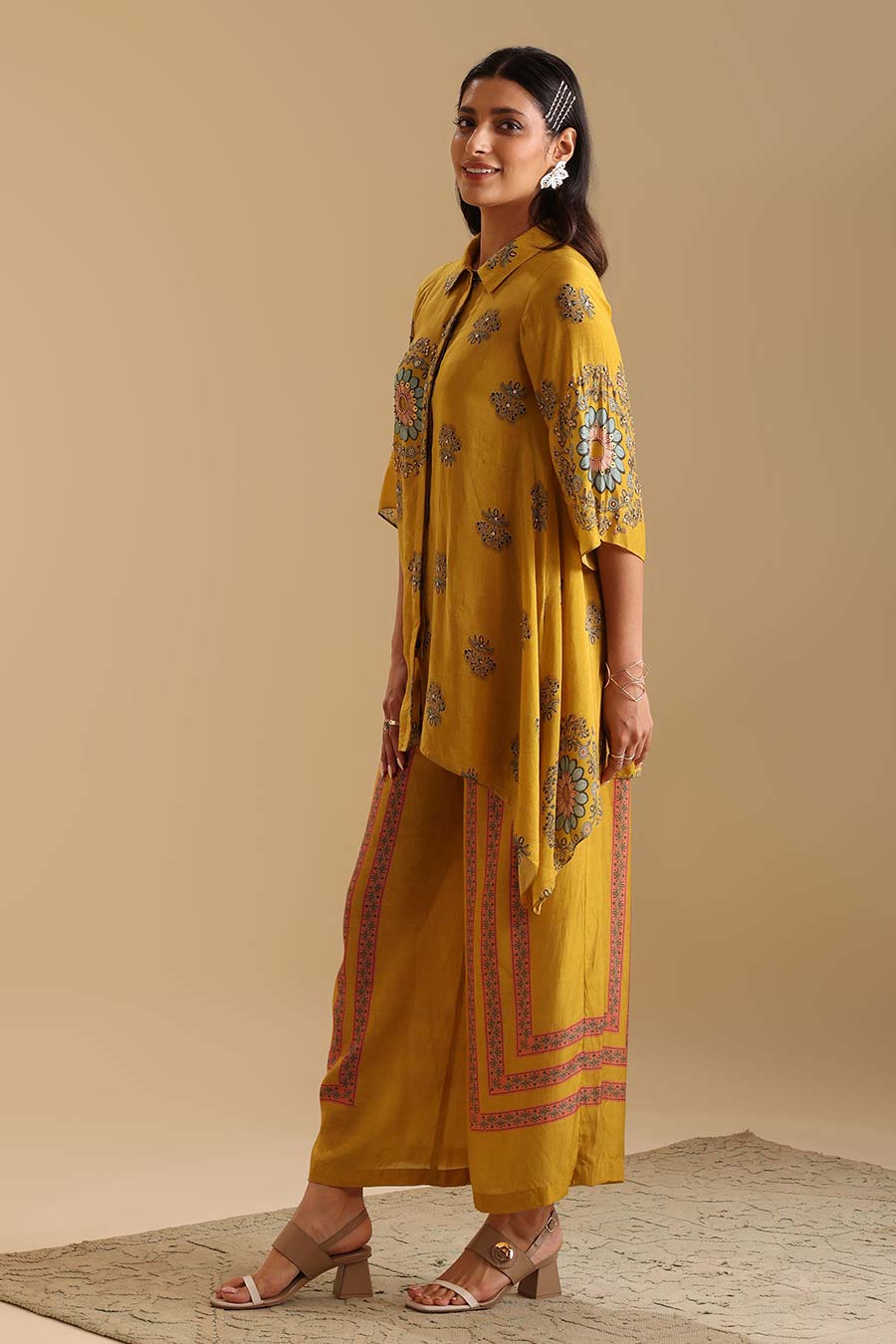 Yellow Eraya Embellished Co-Ord Set