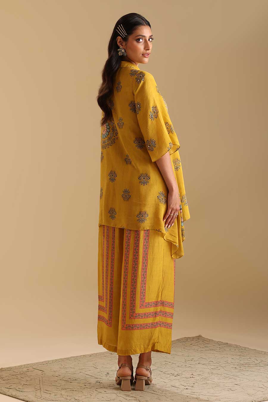 Yellow Eraya Embellished Co-Ord Set