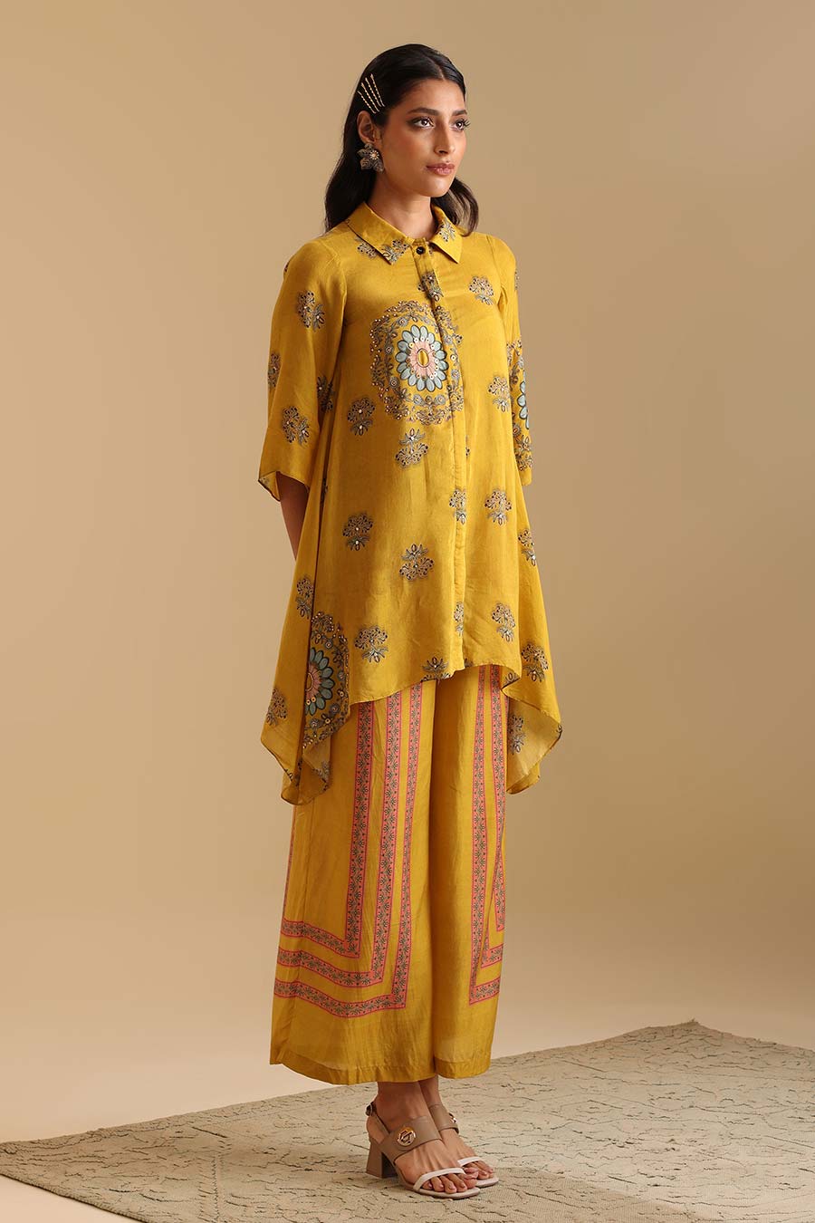 Yellow Eraya Embellished Co-Ord Set